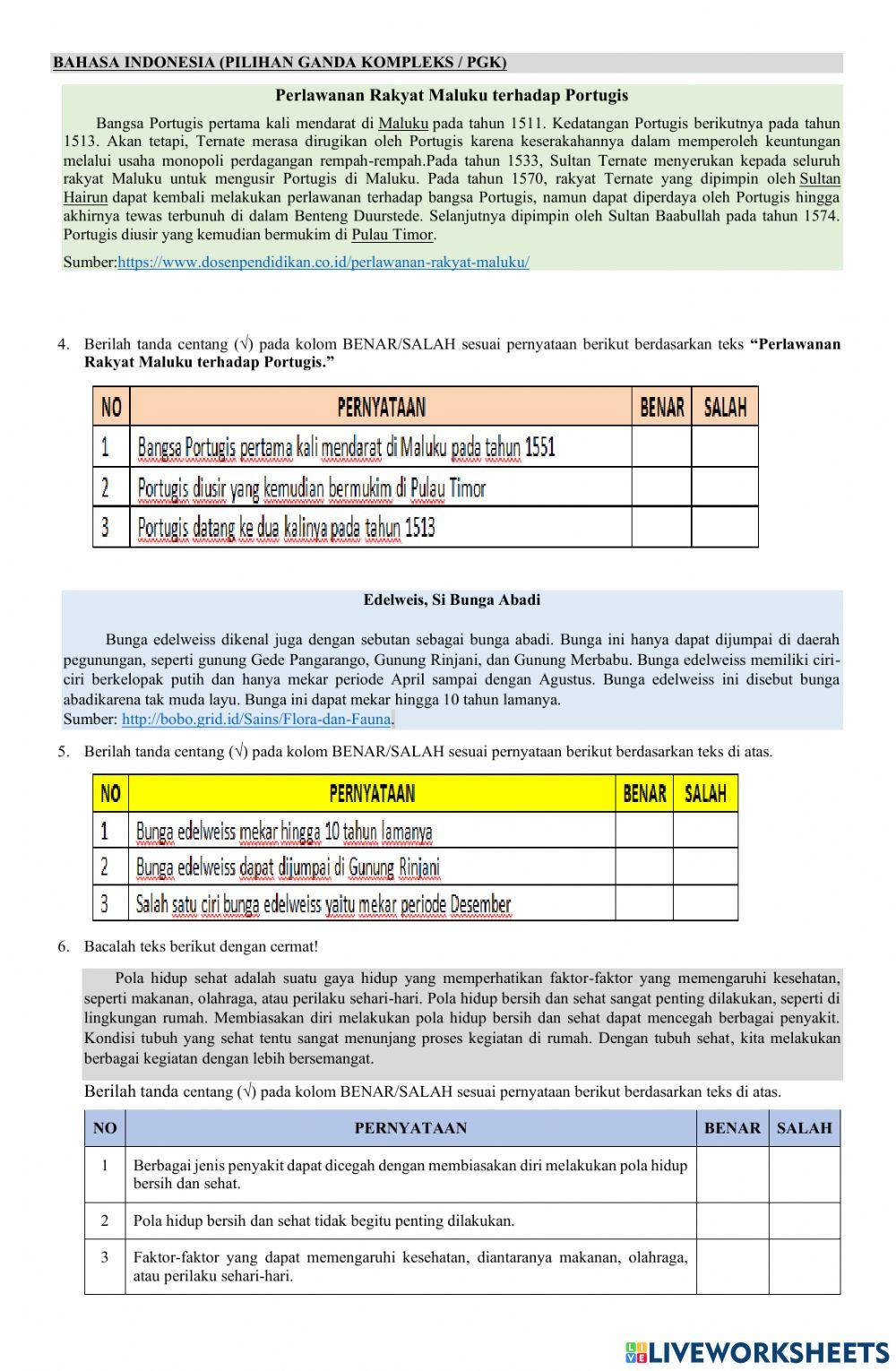 Soal PTS Tema 6 Kelas 6