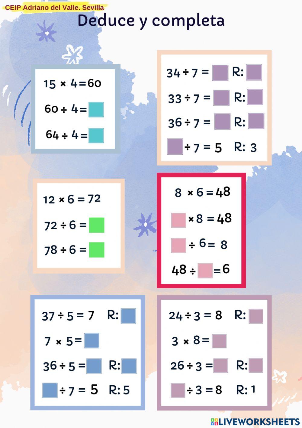 Patrones de la división y multiplicación