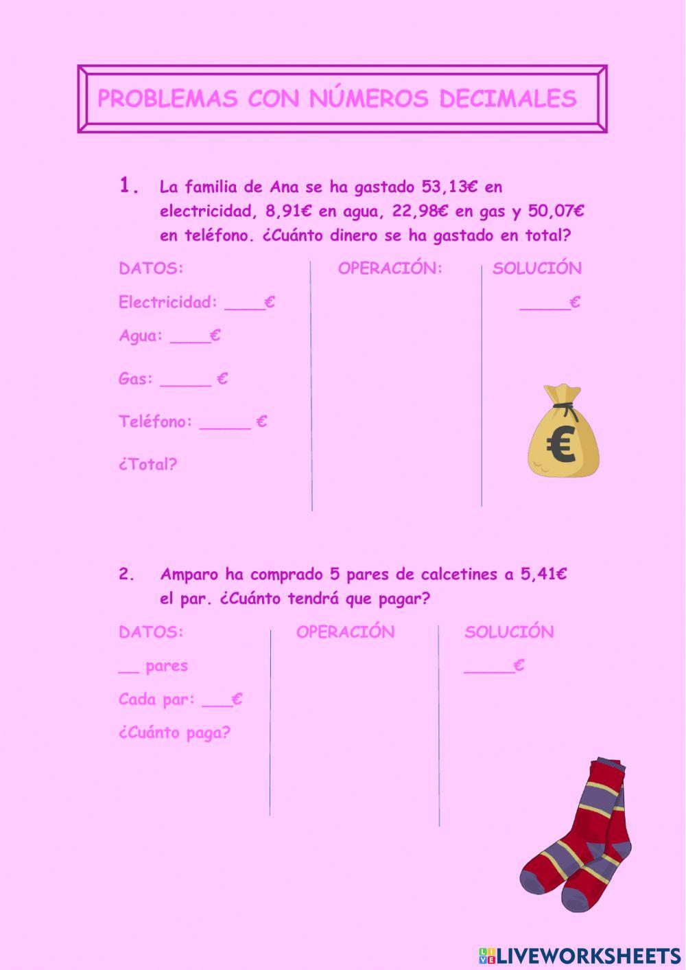 Problemas con decimales