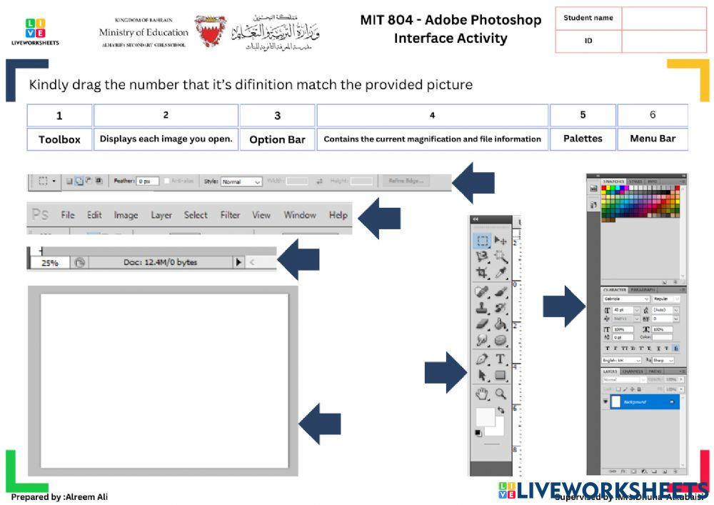 Adobe photoshop online exercise for live worksheets