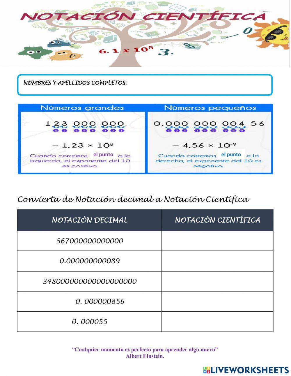 Notación científica
