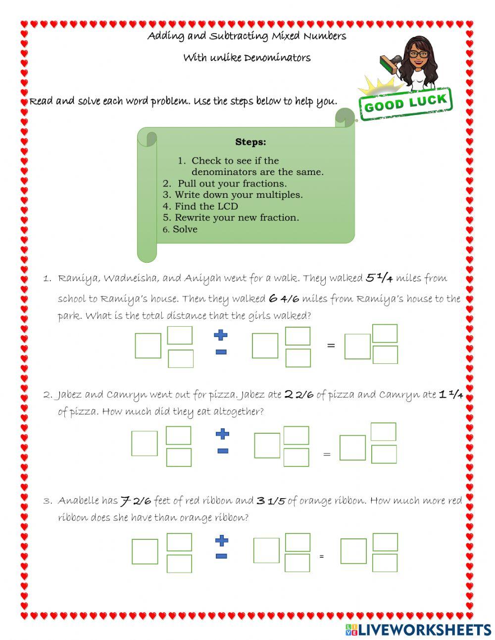 Adding and subt free interactive worksheets 2309681