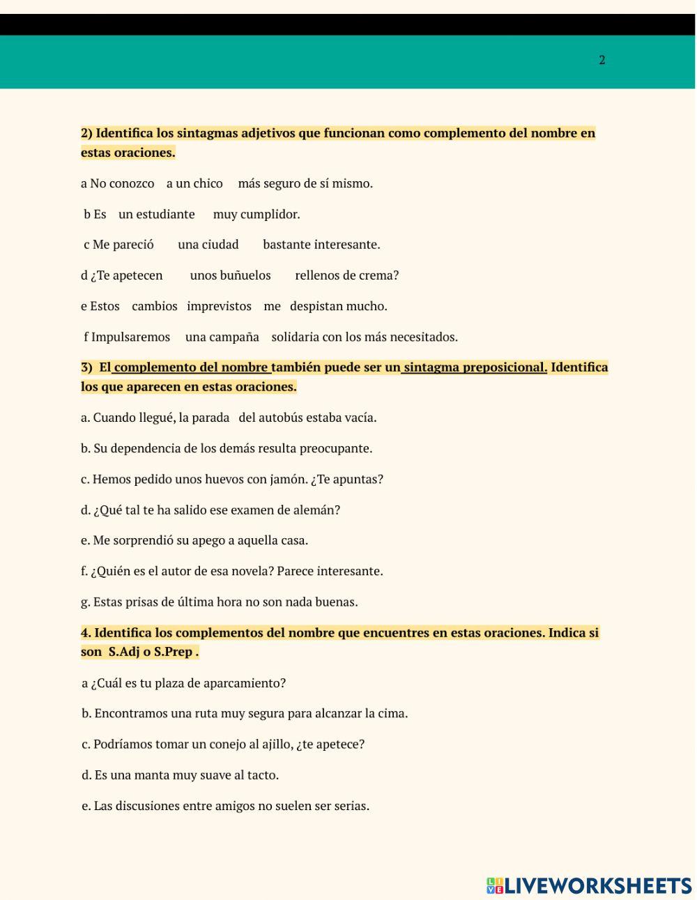 CN Sintagma Preposicional y Sintagma Adjetival