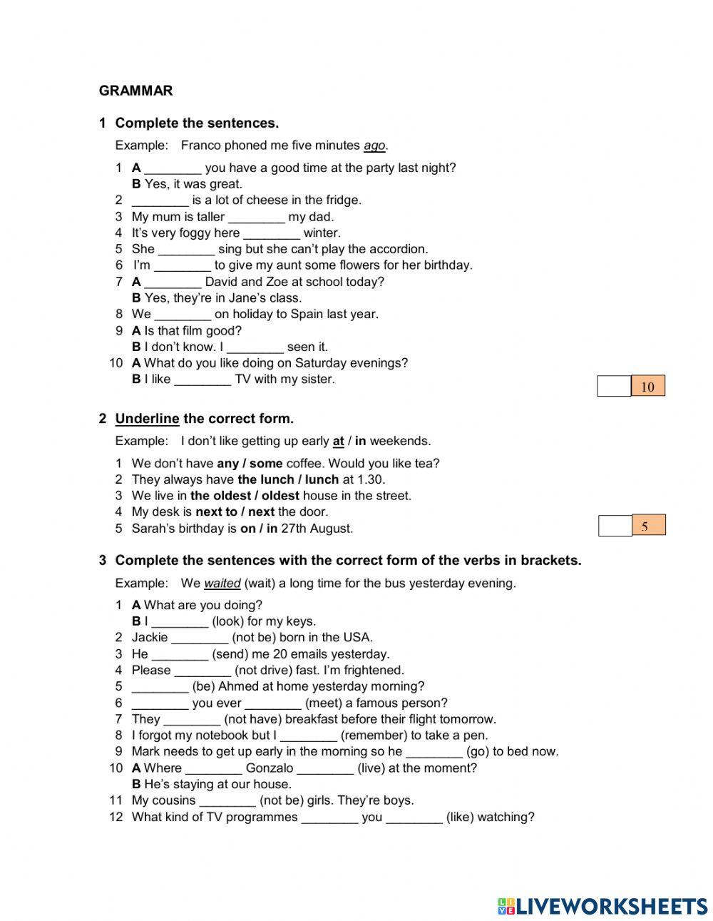 Final Written Exam A2