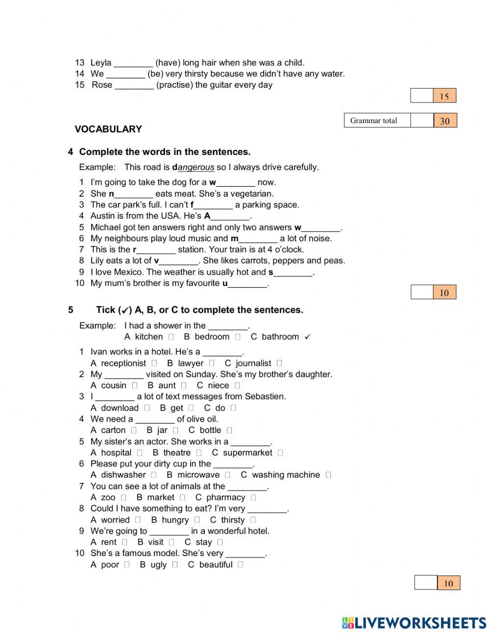 Final Written Exam A2