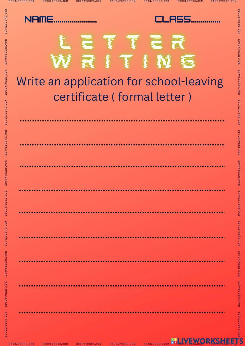 Letter writing online exercise for live worksheets