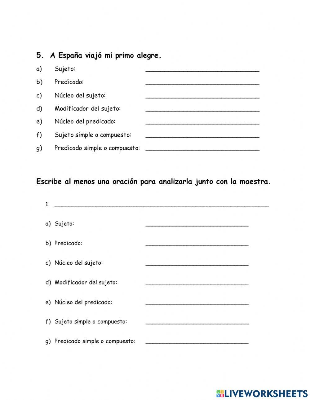 Analisis de la oracion