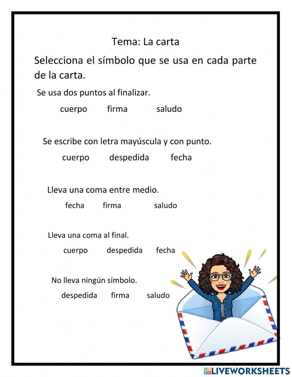 La carta y sus símbolos