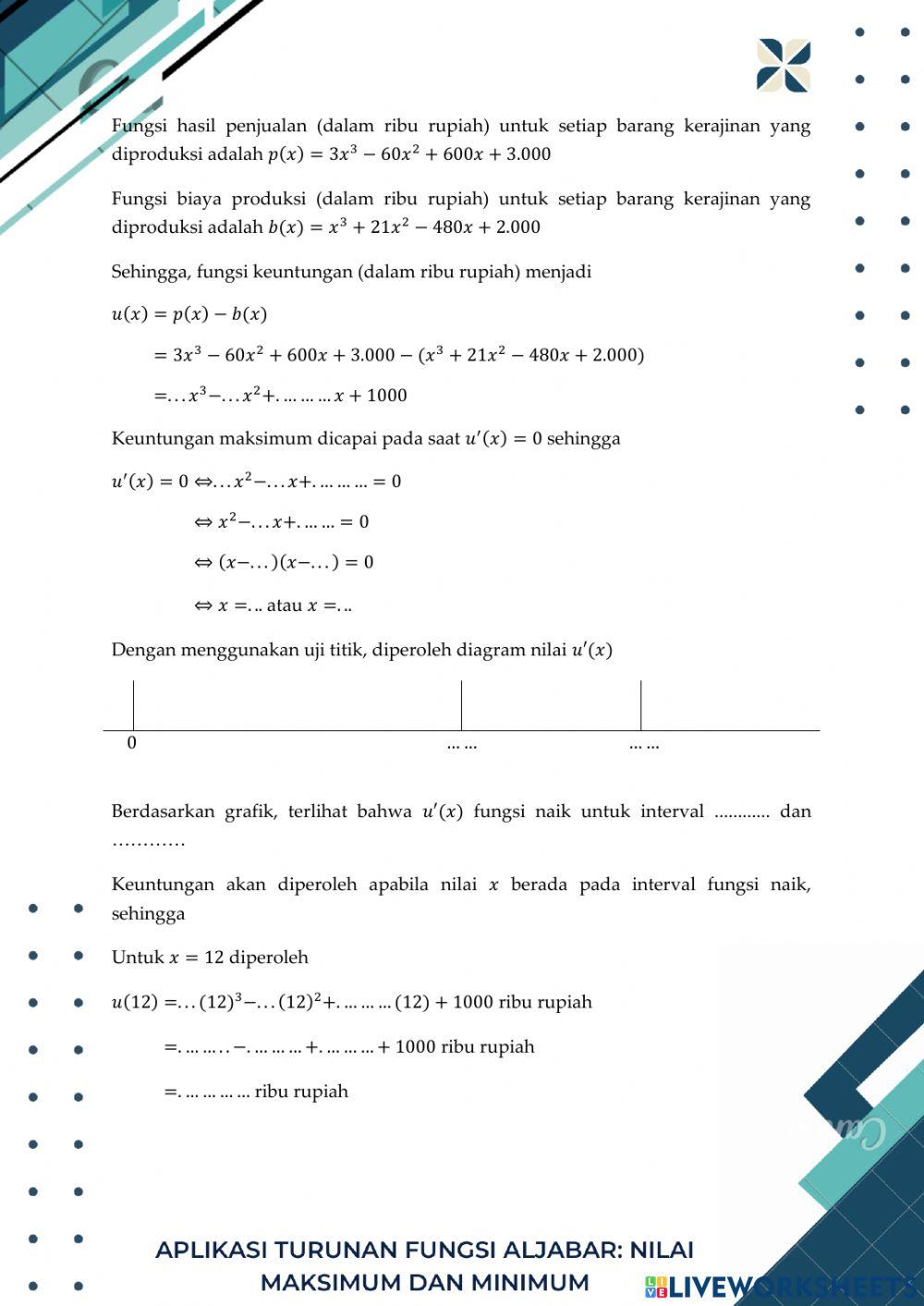 LKPD Aplikasi Turunan Fungsi Aljabar