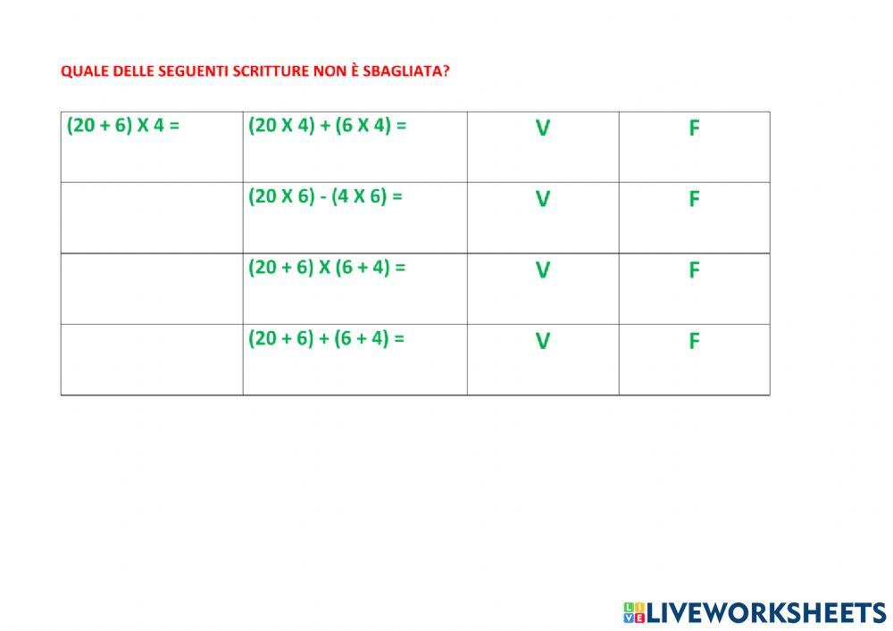 Proprietà distributiva della moltiplicazione