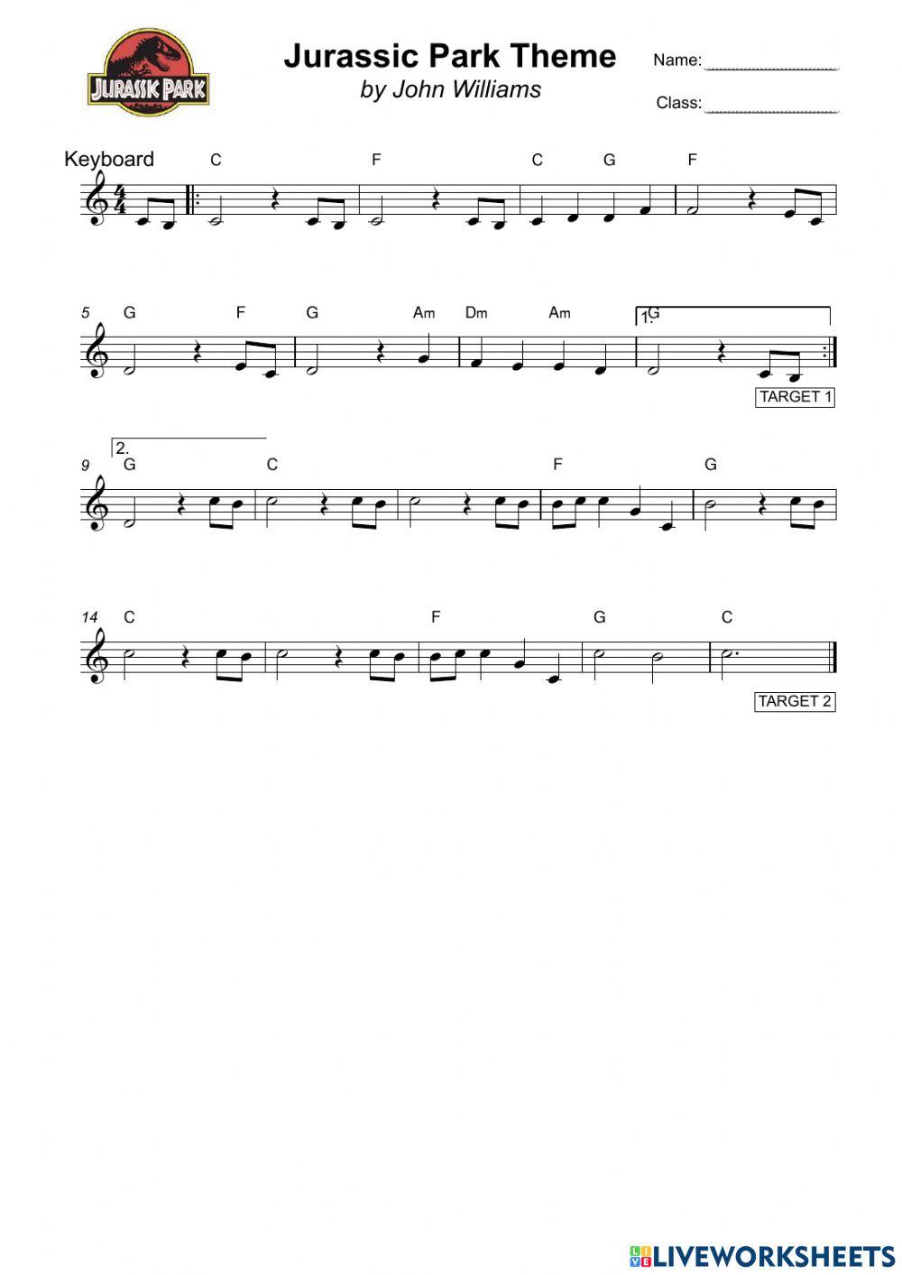 Jurassic Park Keyboare