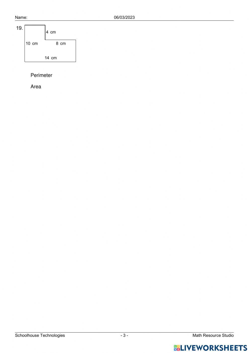 WW L3 Area and Perimeter