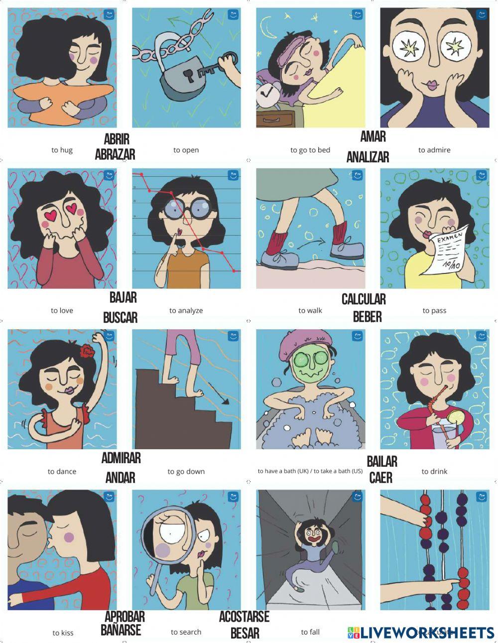 Práctica de verbos ilustrados