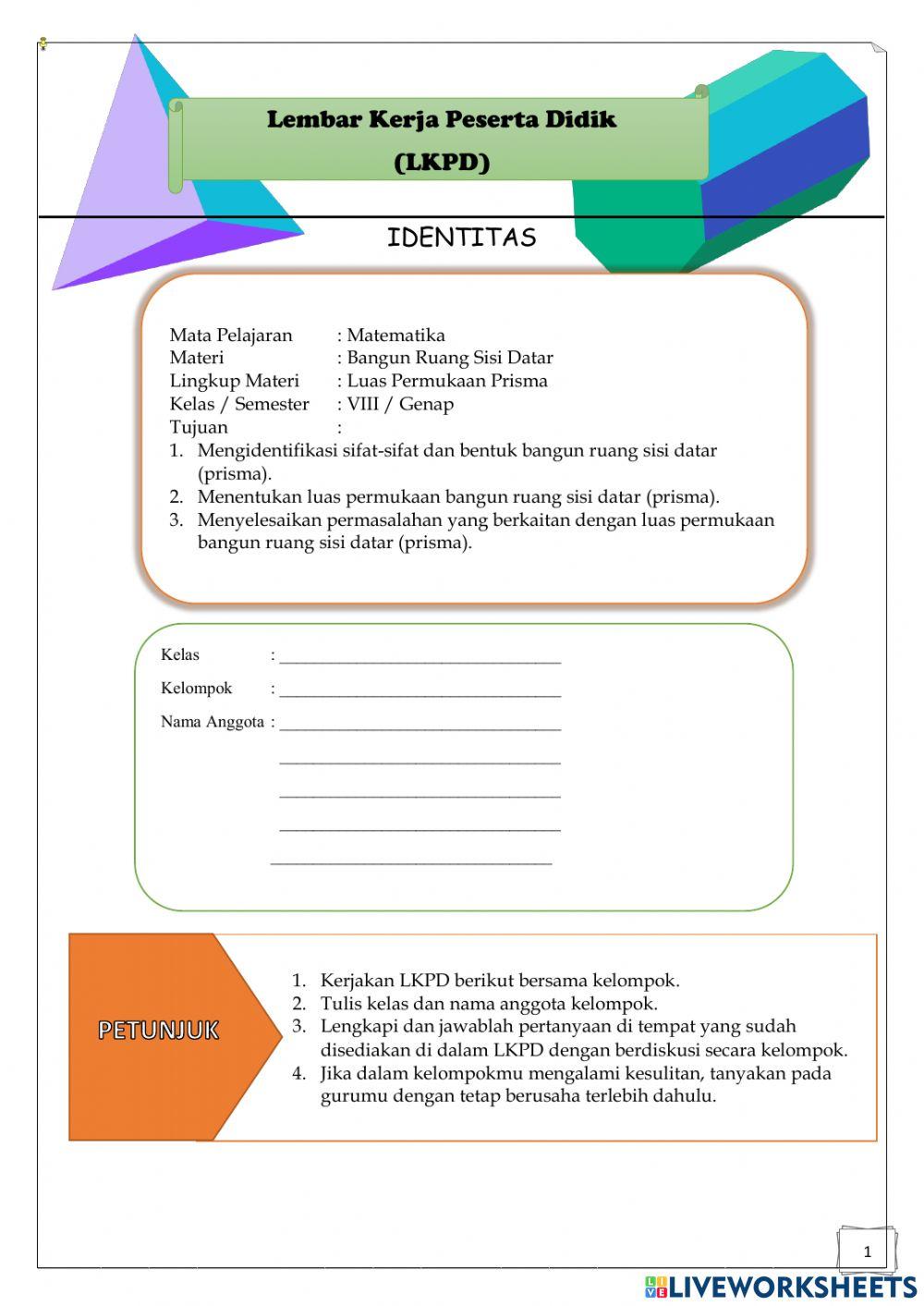 Luas Permukaan Prisma