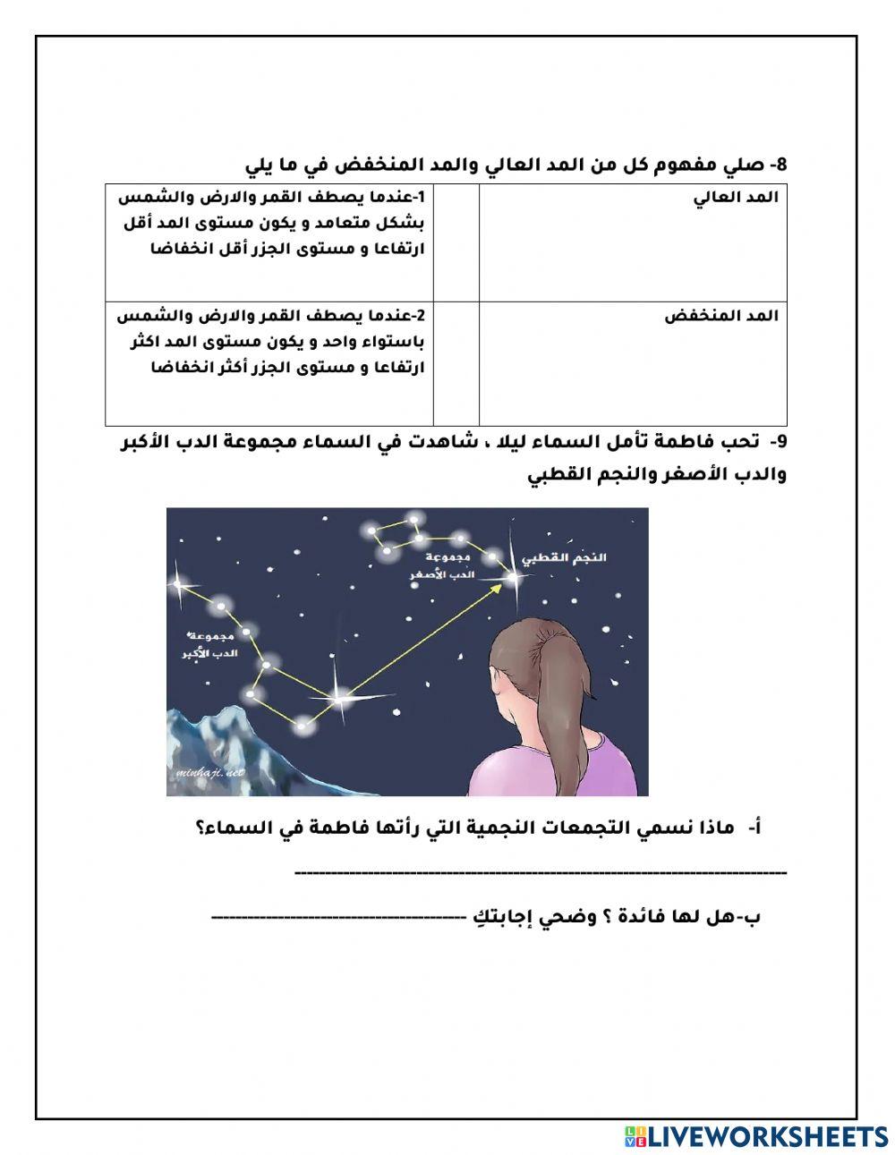 مراجعة الاختبار الاول