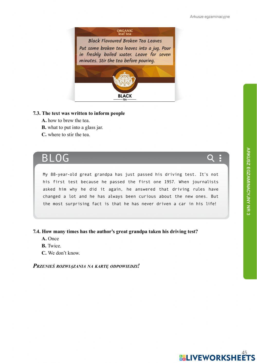 egzamin ósmoklasisty