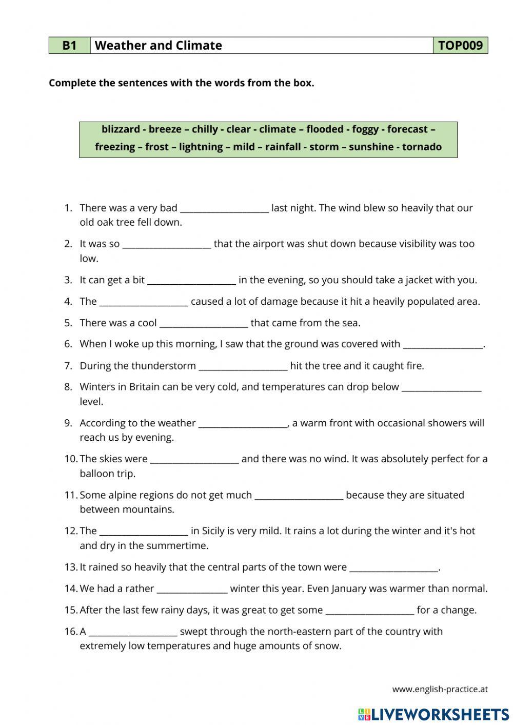 Weather and cli free interactive worksheets 4042779