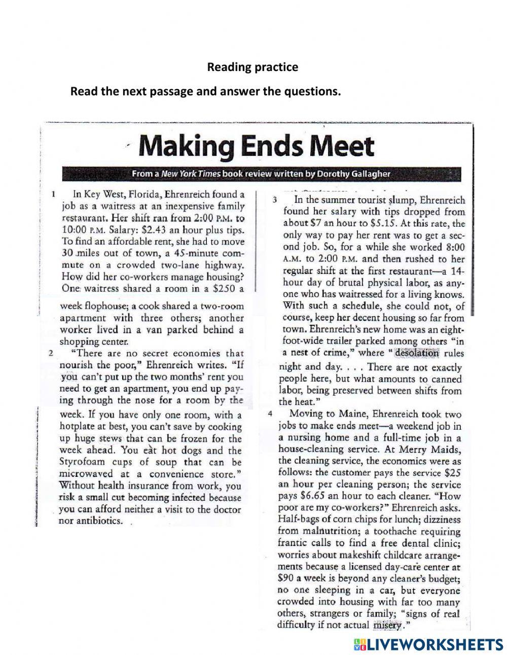 Reading practice-preparatory