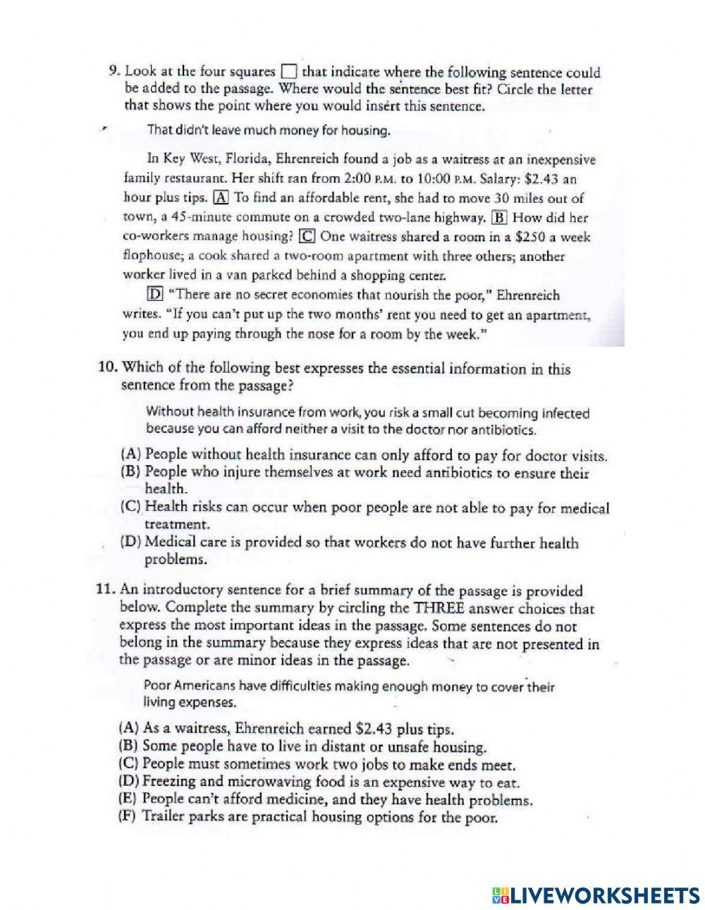 Reading practice-preparatory