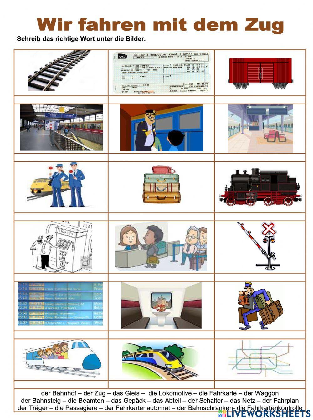 Wir fahren mit dem Zug
