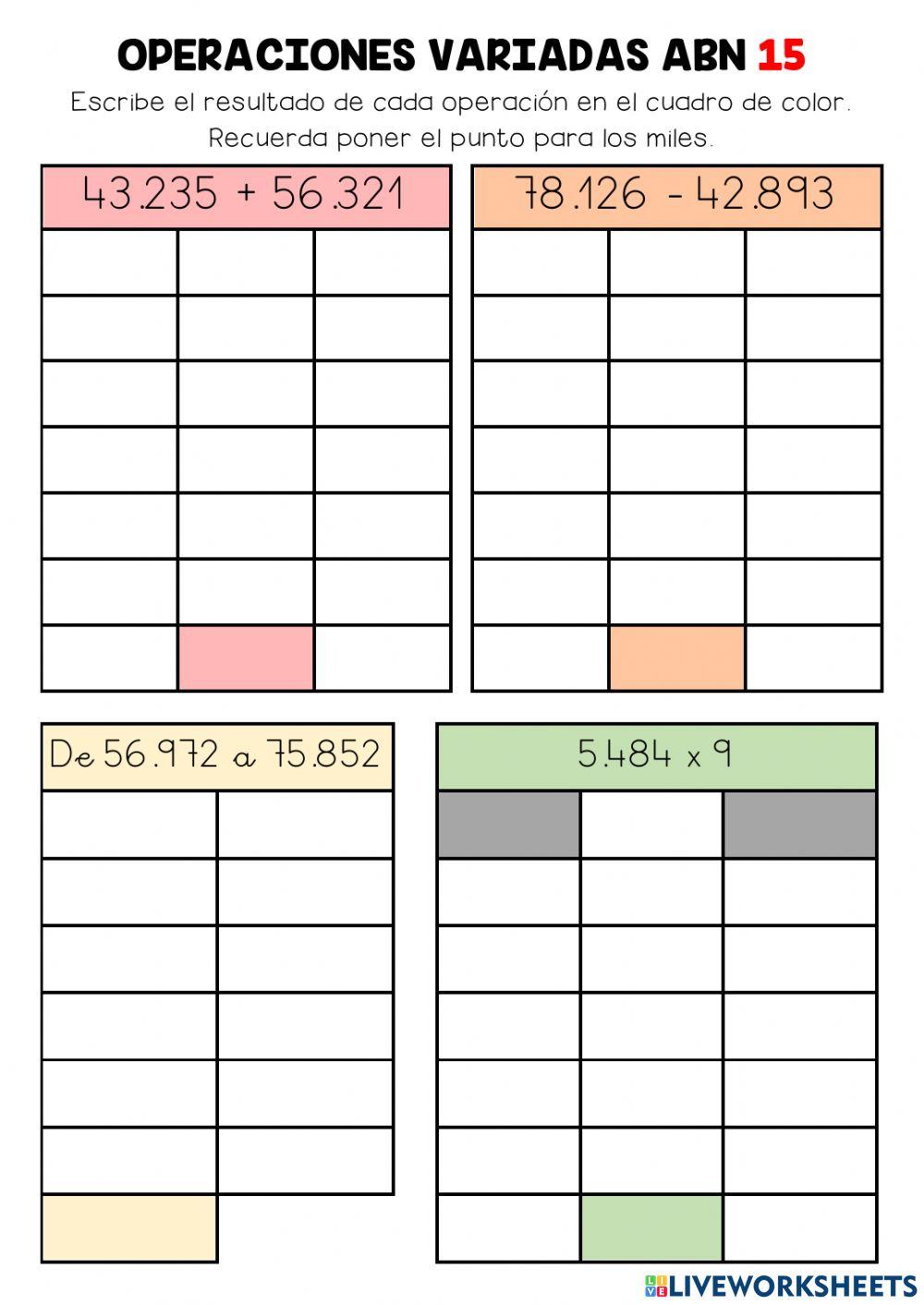 Operaciones VARIADAS ABN 15