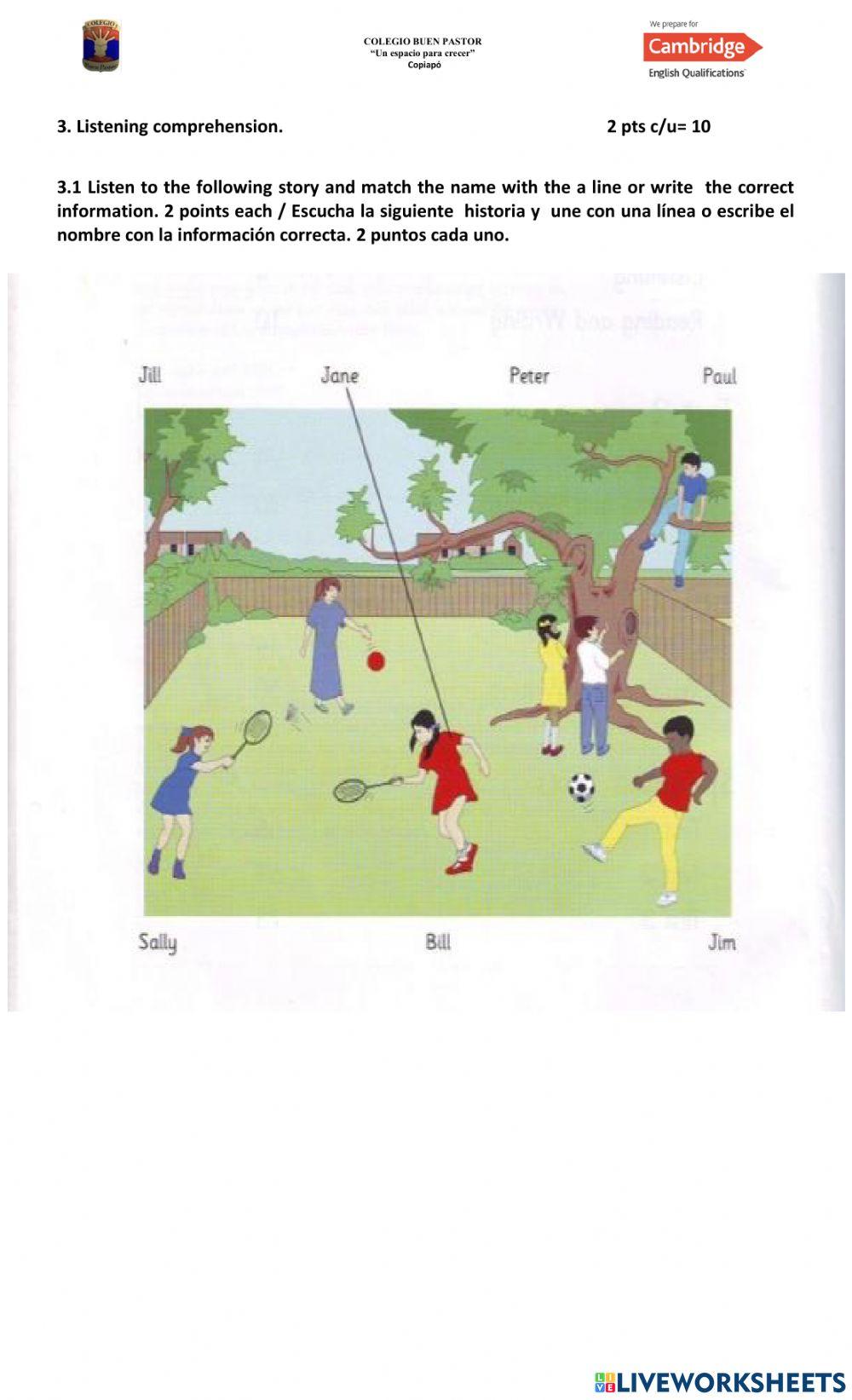 Placement Test Year 7 2023