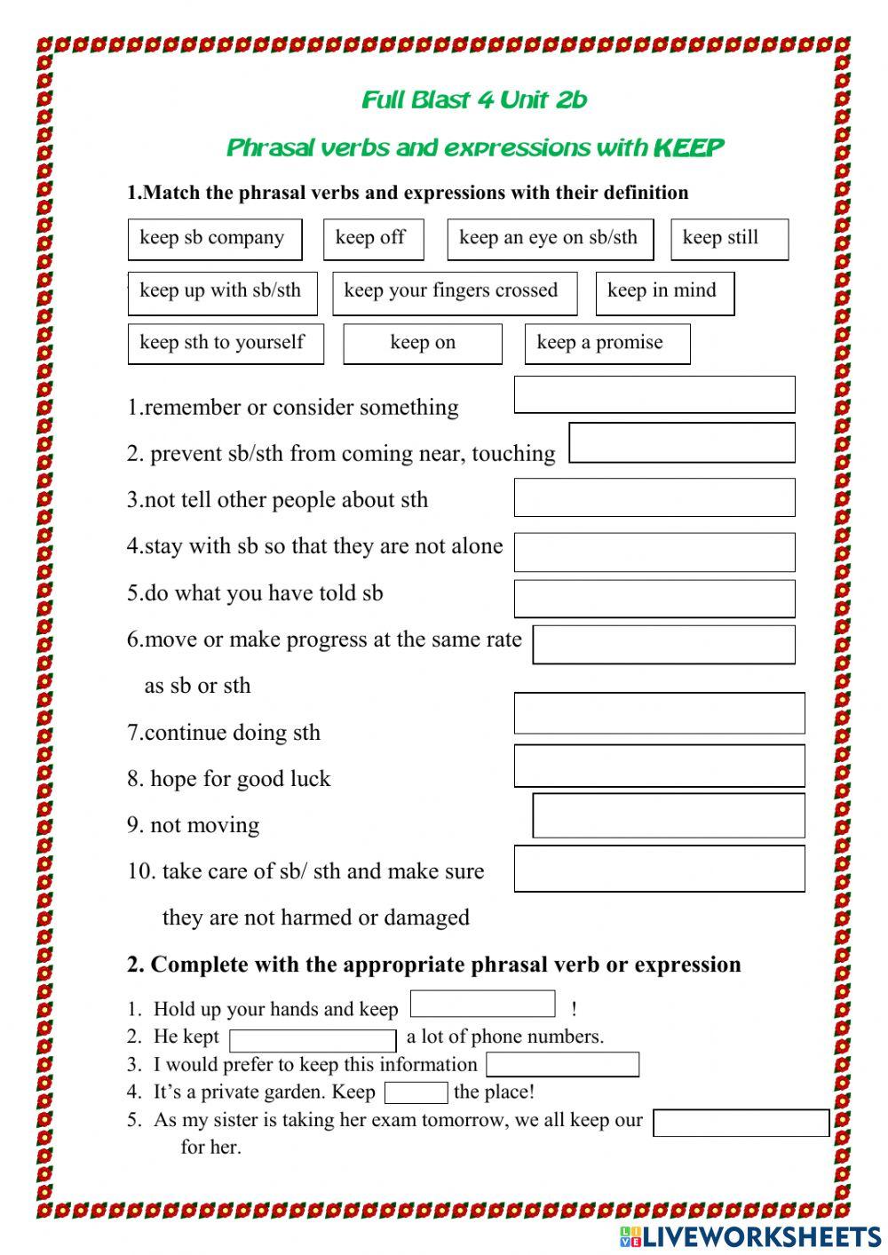 Vocabulary Full Blast 4 Unit 2b