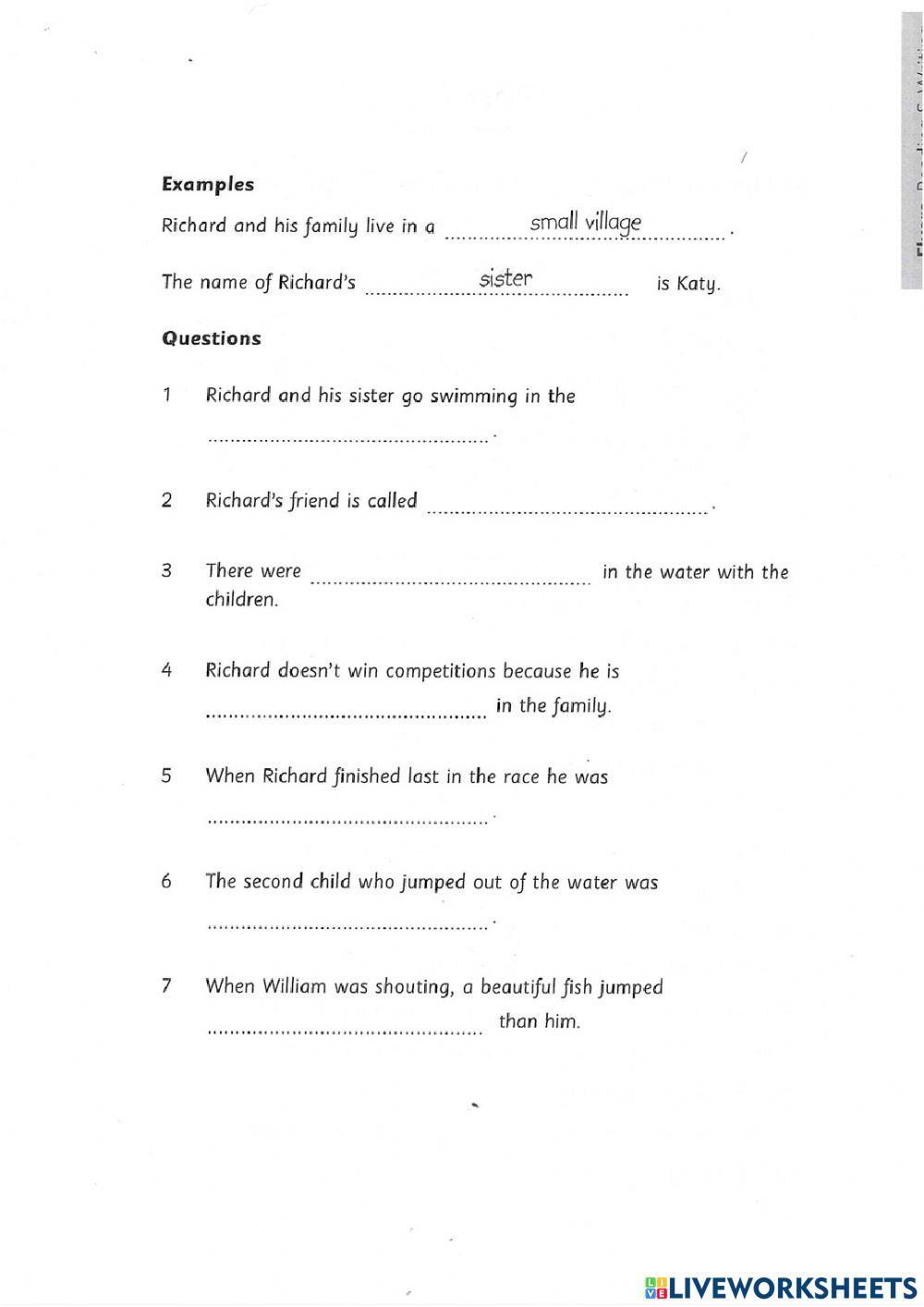 Flyers A2 Reading and Writing (Part 2)