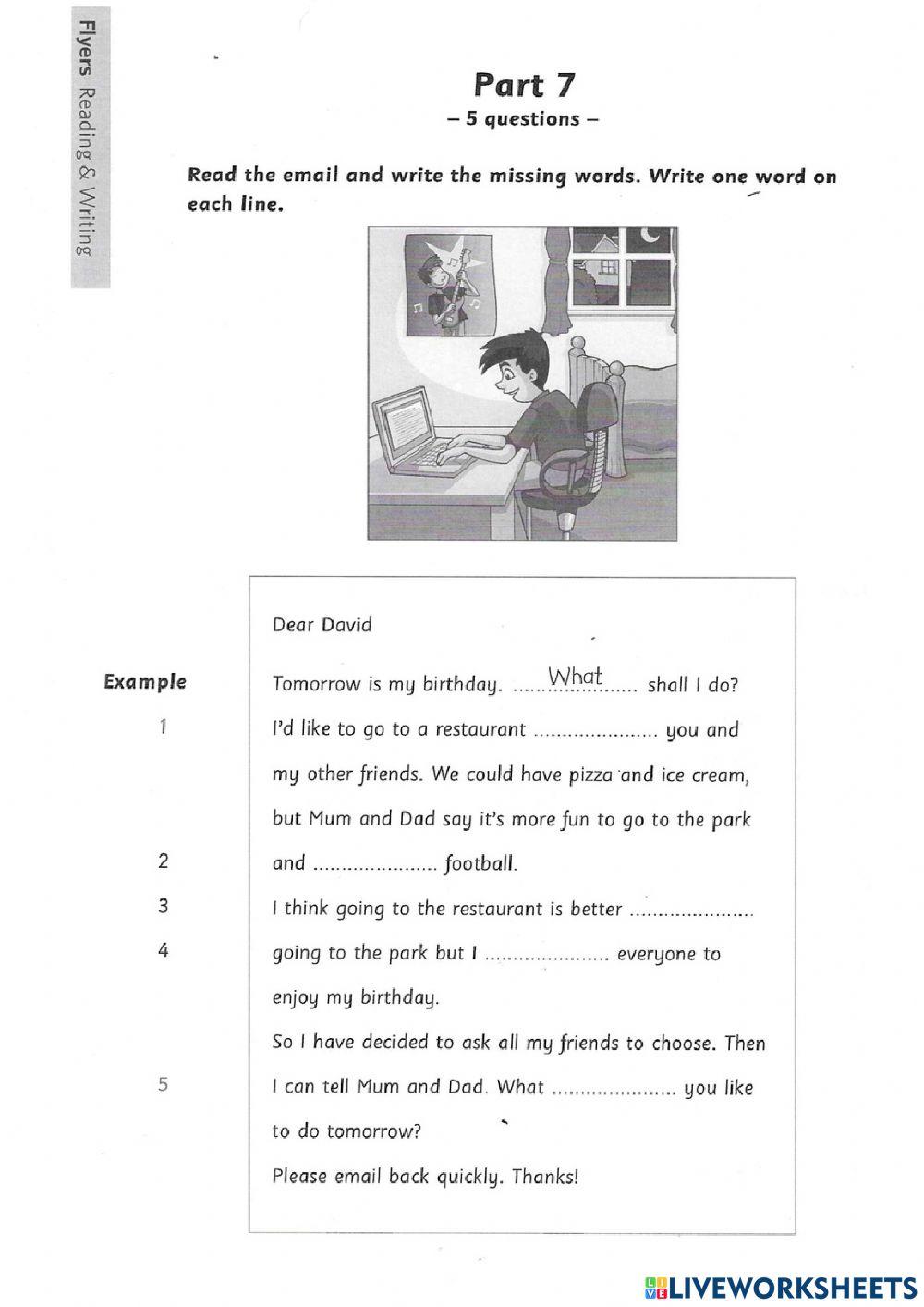 6932492 flyers a2 reading and writing part 2 