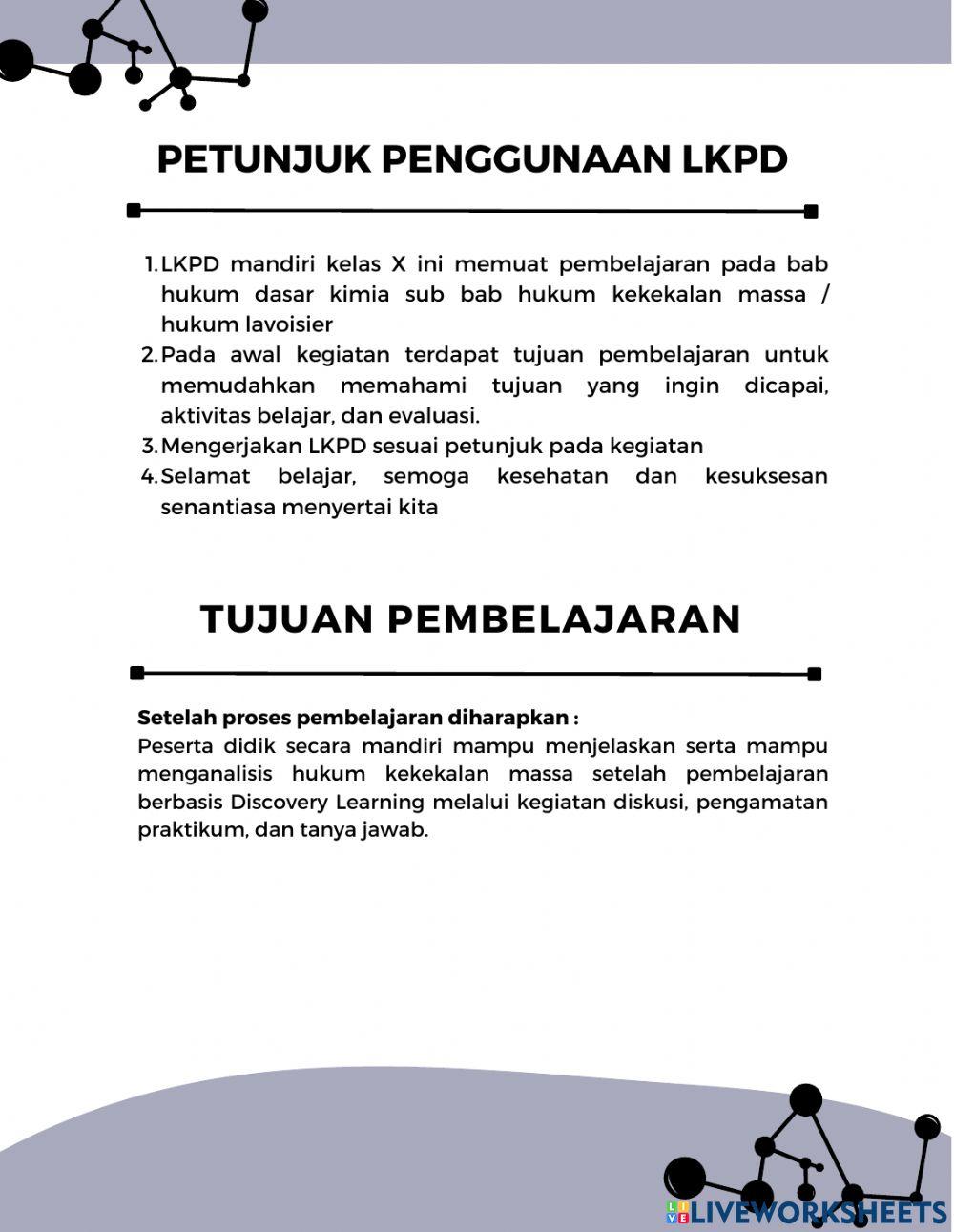 LKPD Hukum Lavoisier