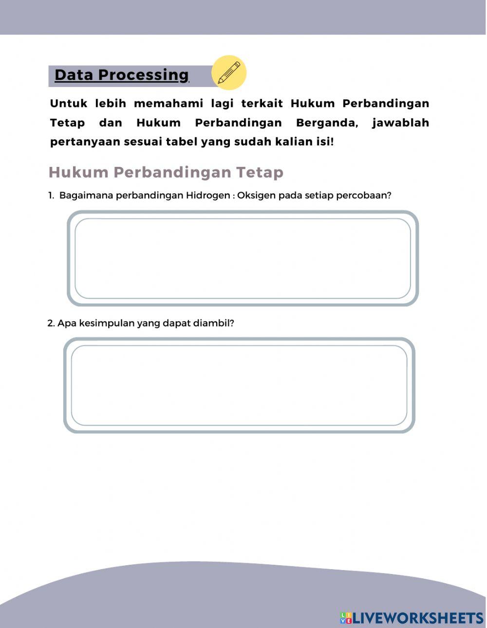 LKPD Hukum Proust dan Hukum Dalton