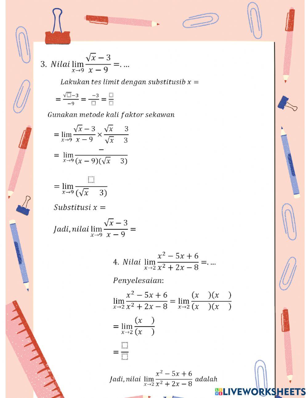 Limit fungsi aljabar