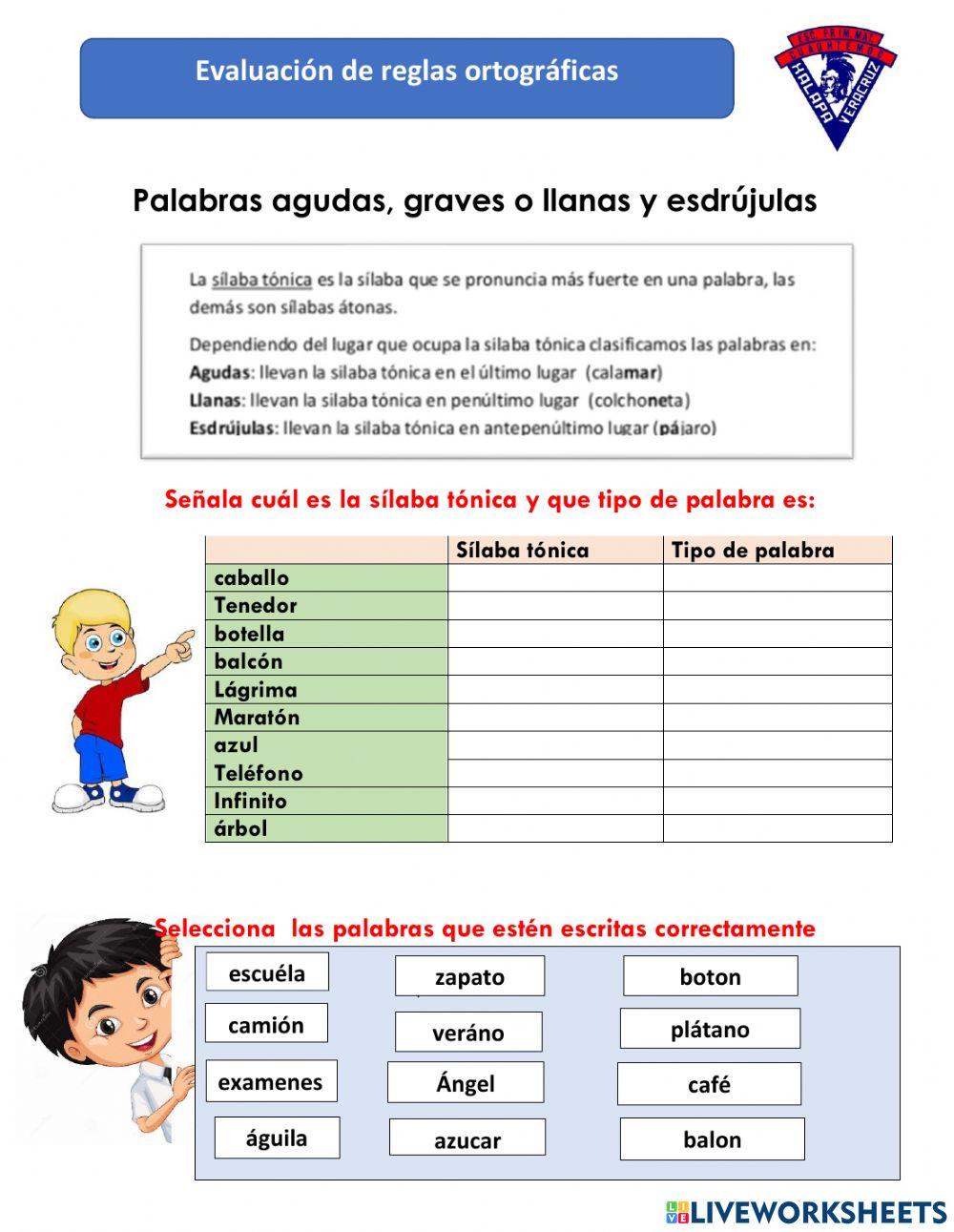 Evaluación de ortografía