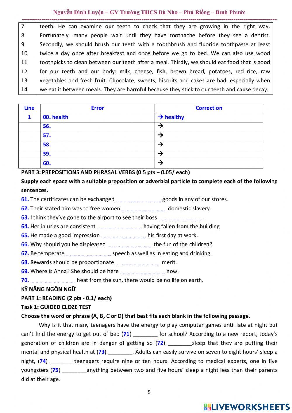 Ôn chuyên 9 test 3