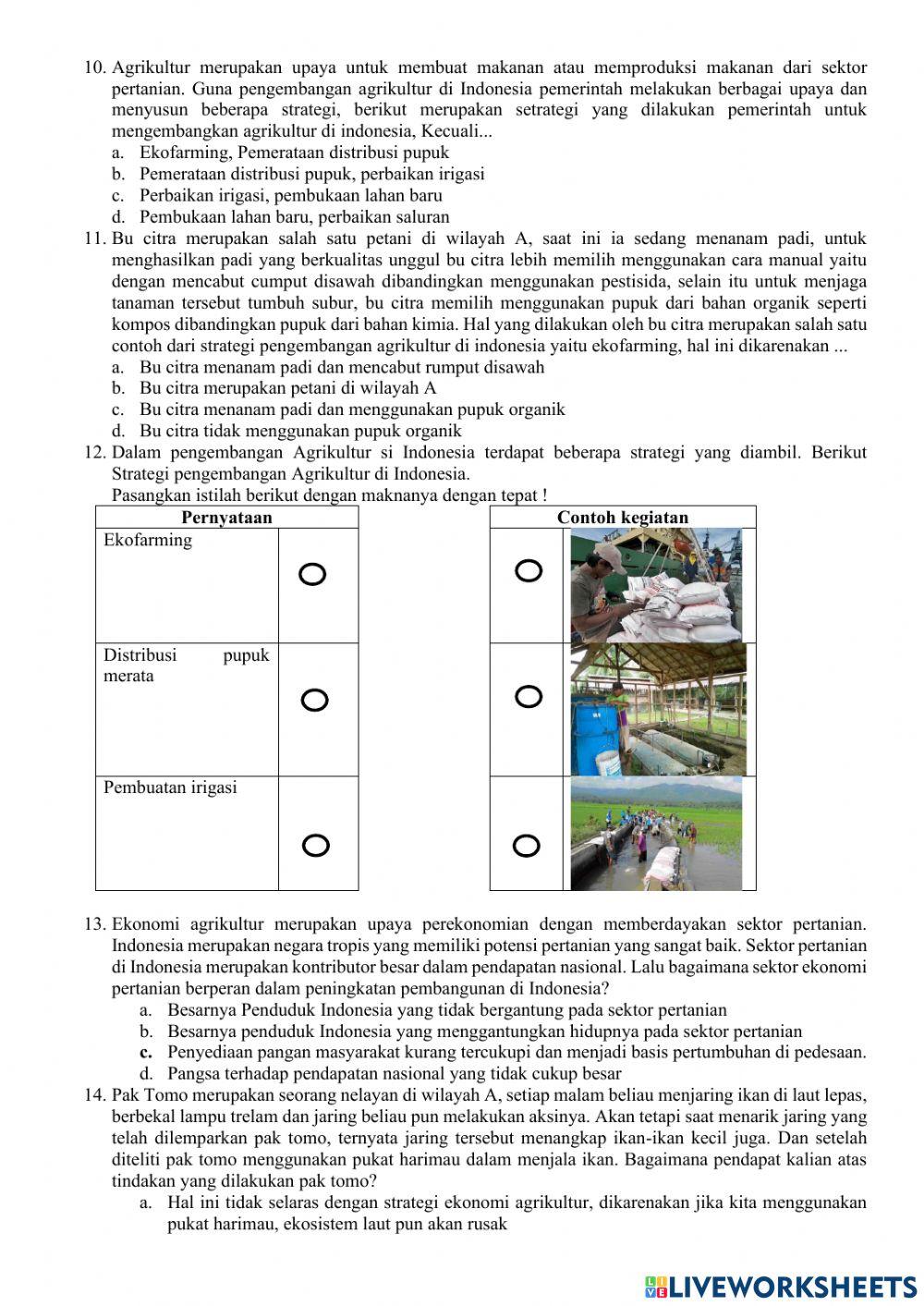 UH agrikultur & maritim + redistribusi