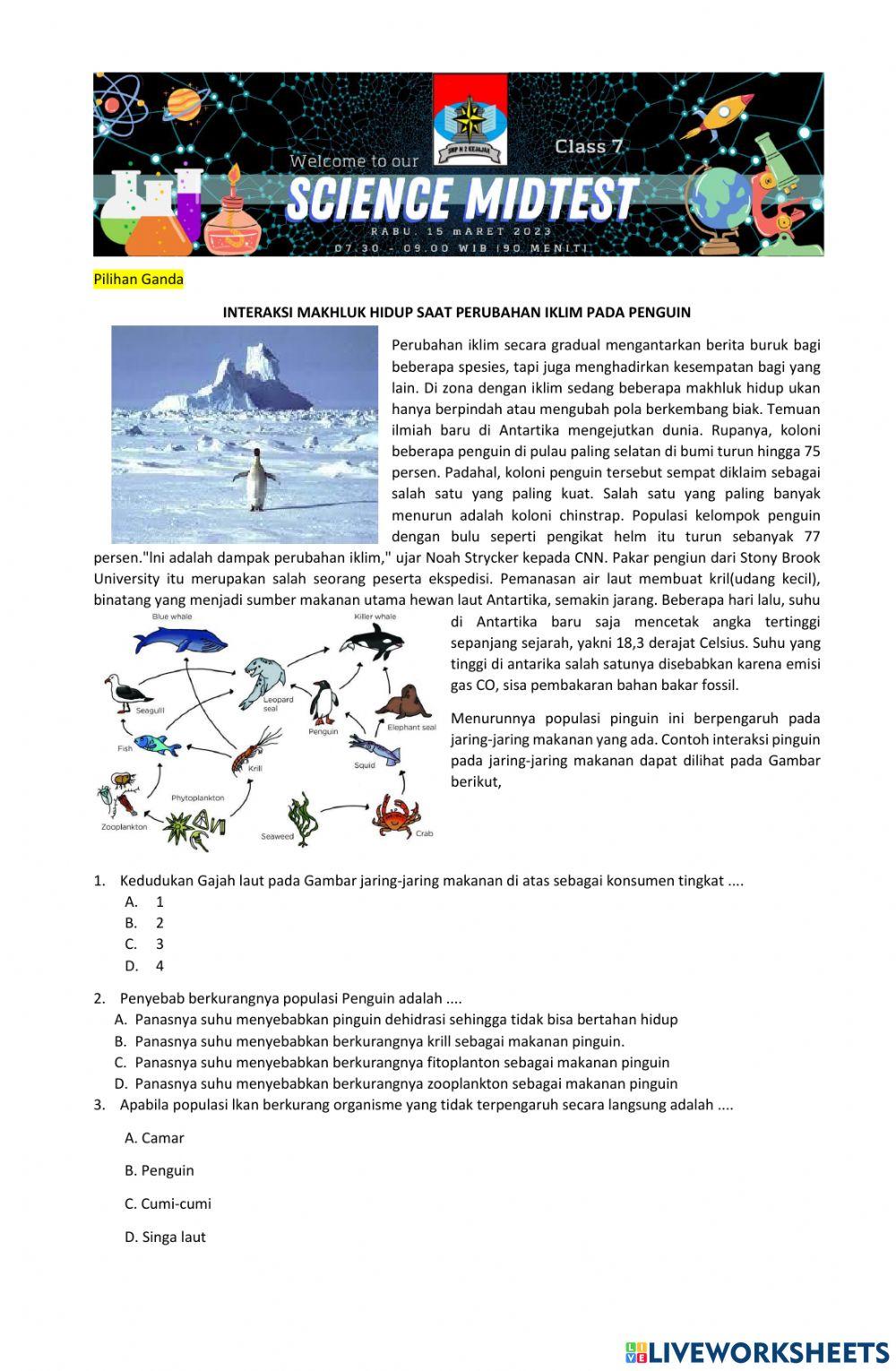 Latihan PTS Genap IPA 7