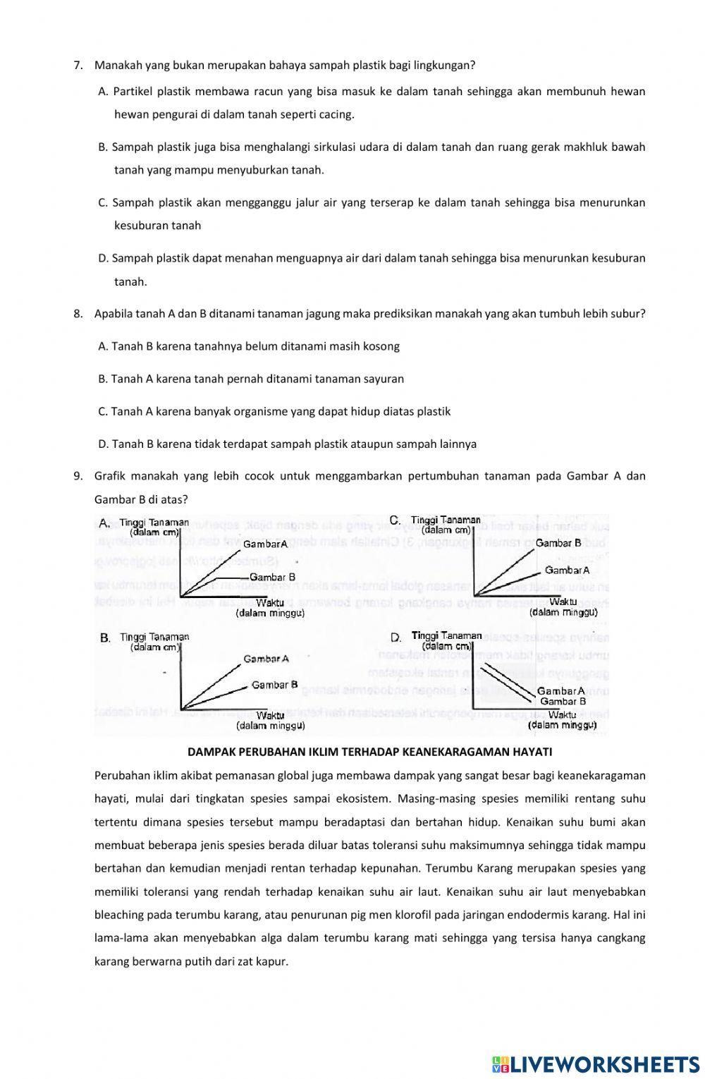 Latihan PTS Genap IPA 7