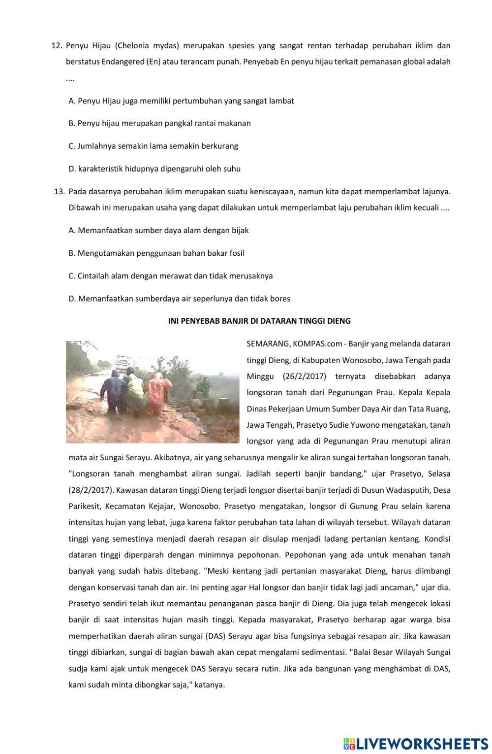 Latihan PTS Genap IPA 7