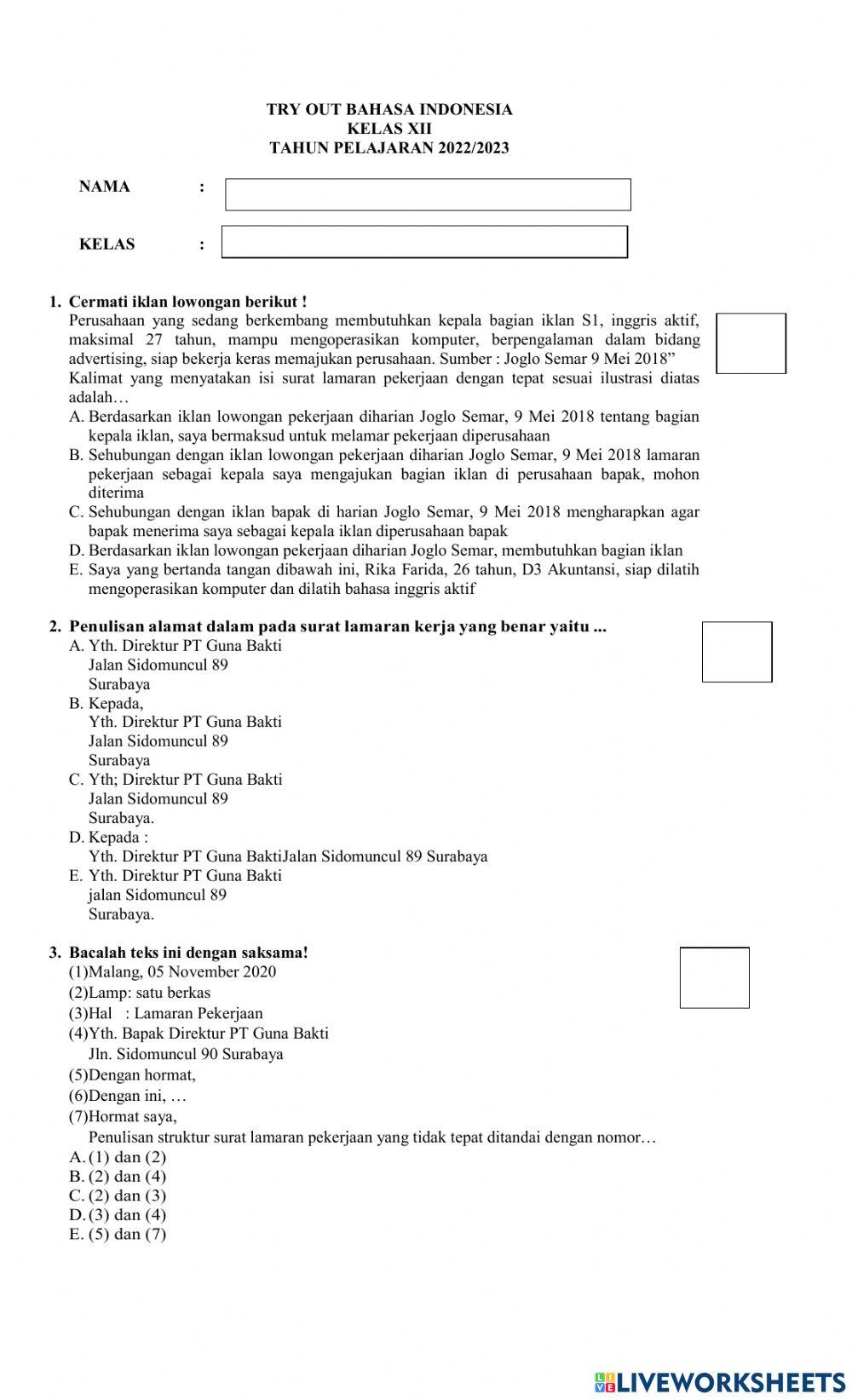 Try out bahasa indonesia