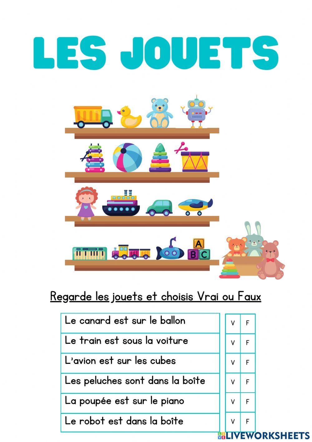 Les jouets et les prépositions de lieu