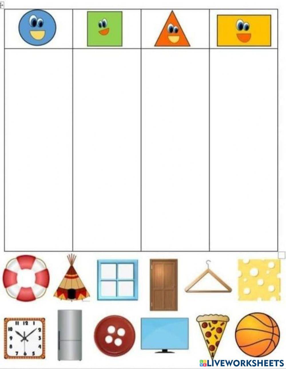Розбери фігури worksheet | Live Worksheets