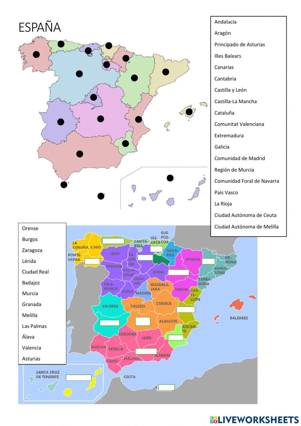 CCAA y Provincias de España