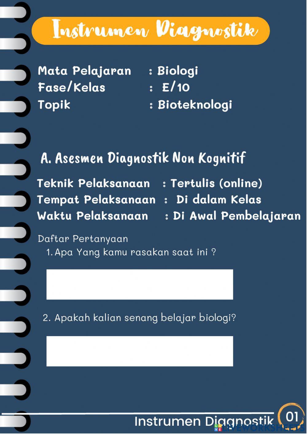 Instrumen diagnostik bioteknologi