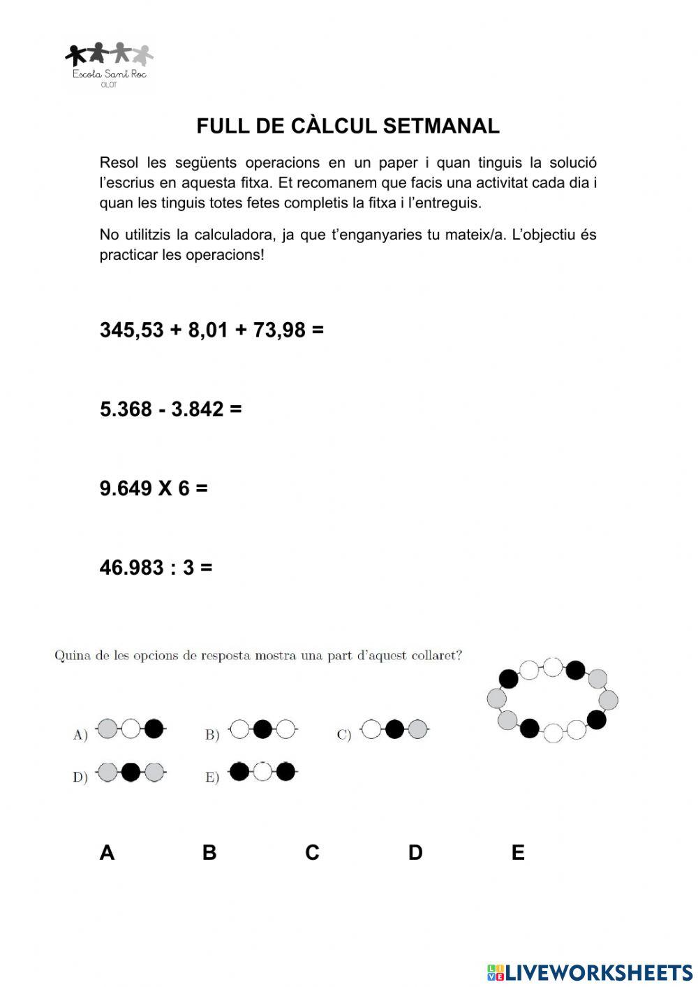 Full de càlcul 18-PI