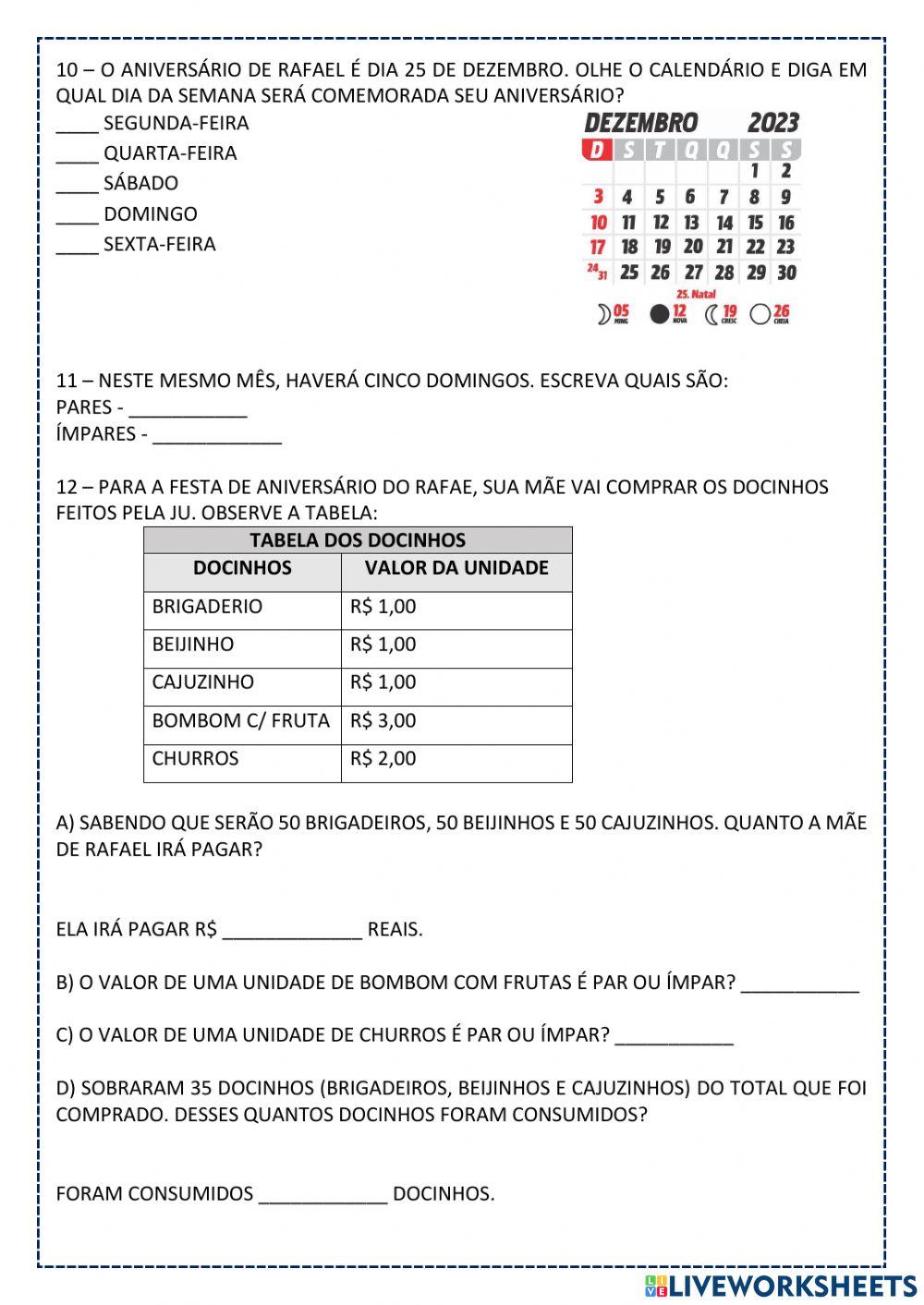 Números pares e impares