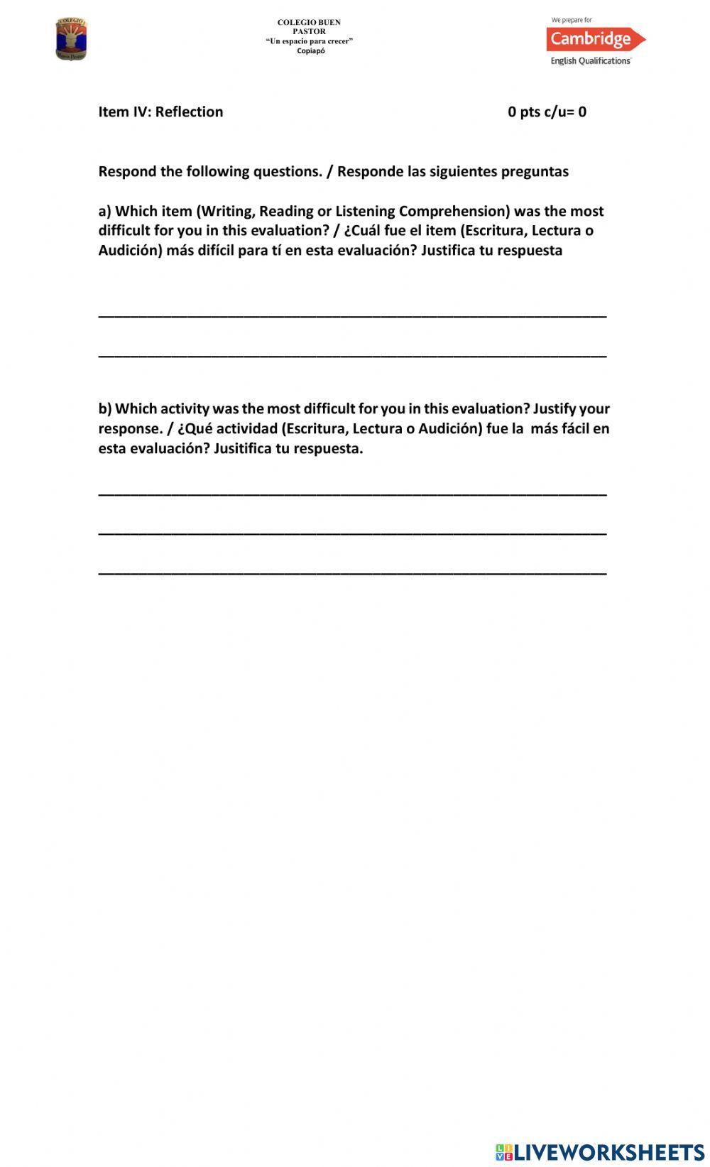 Placement Test Year 8 2023