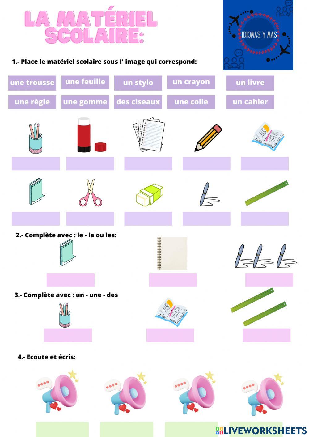 La matériel ecolaire