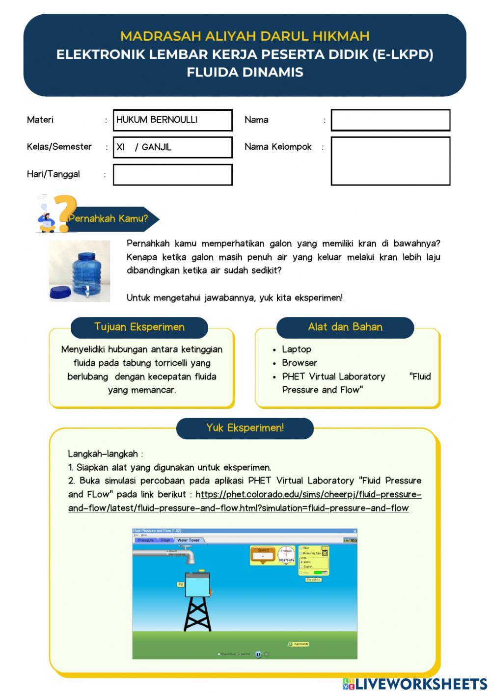 E-lkpd fluida dinamis