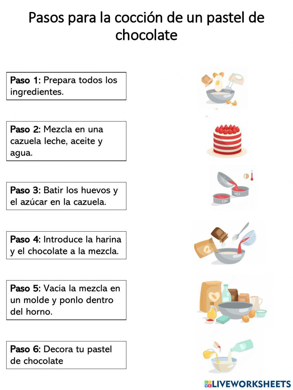 Cocción de un pastel de chocolate