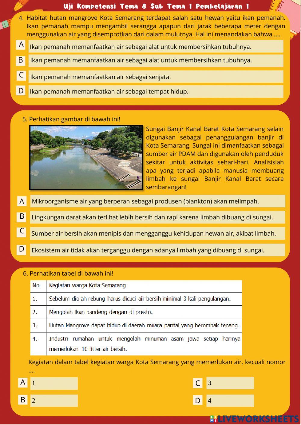 POSTtest LKPD Elektronik Berbasis Kearifan Lokal Tema 8 Sub Tema 1 Pembelajaran 1